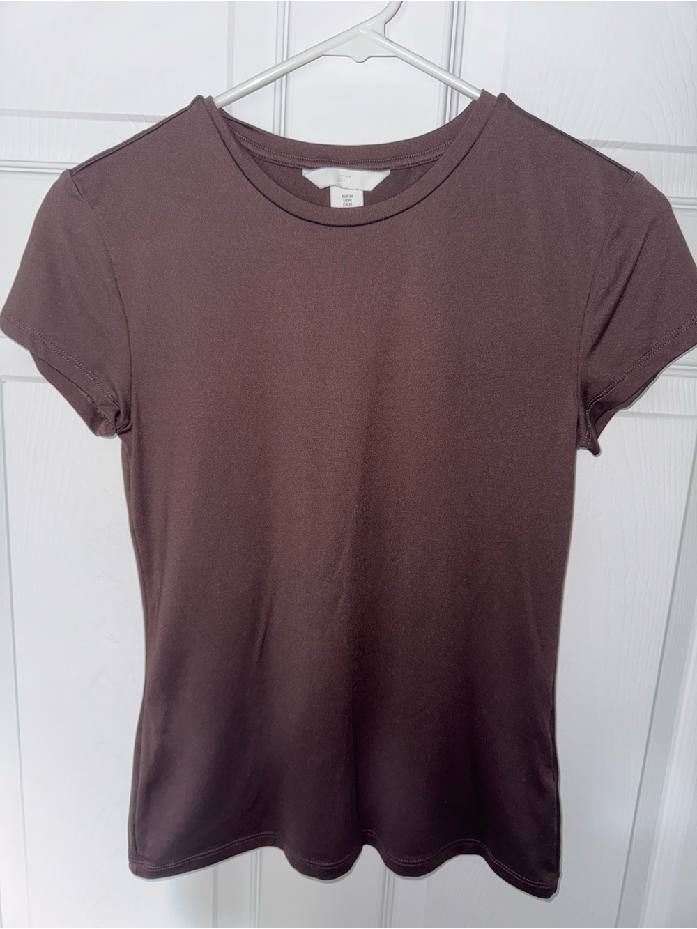 H&M Women's Short Sleeve Crewneck Tee — Deep Brown